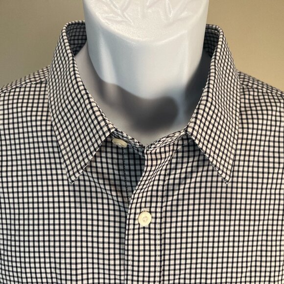 UNTUCKit Men's white & black checkered Performance style l/s stretch shirt XLT - Picture 1 of 5